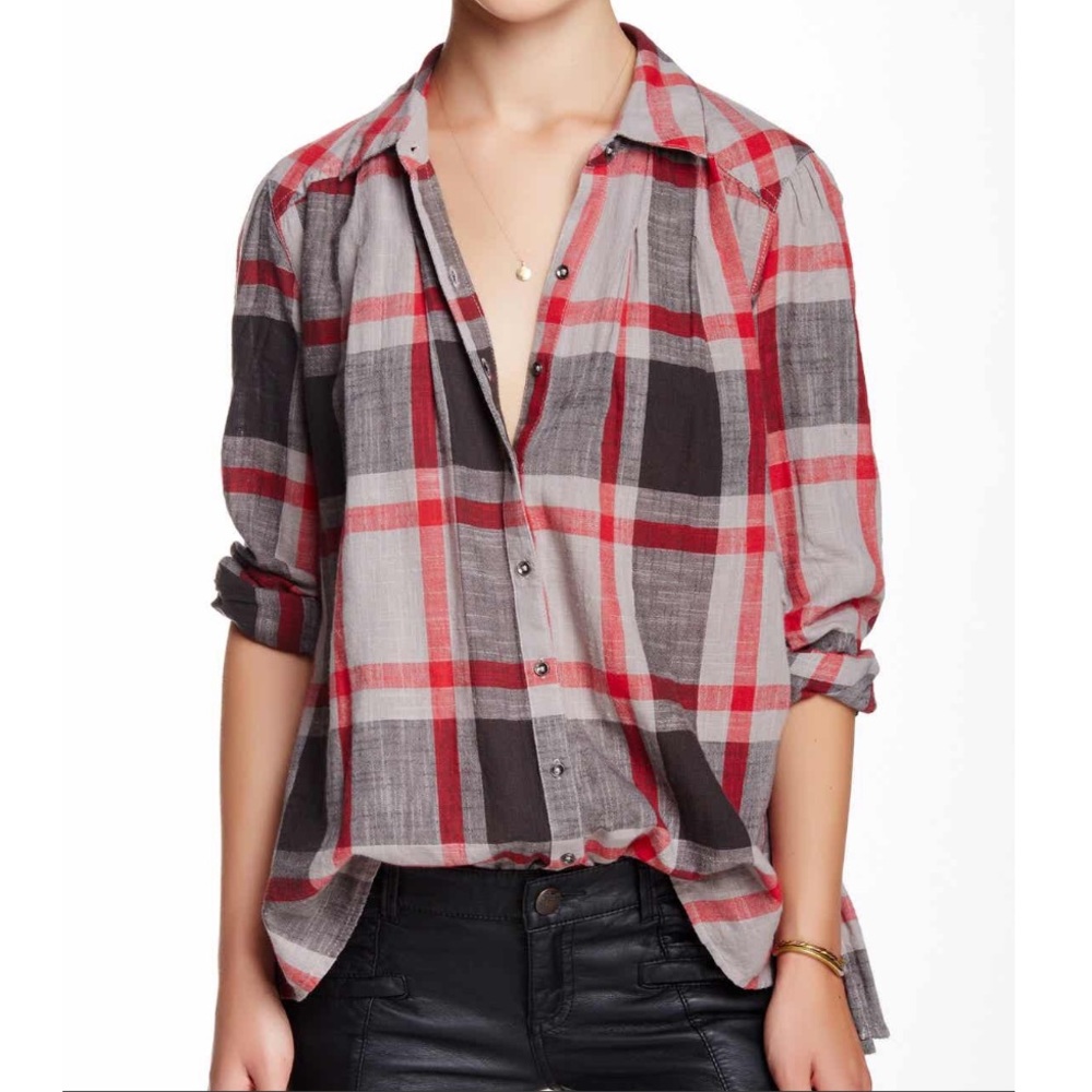 Free People Peppy Plaid Tunic M - EUC